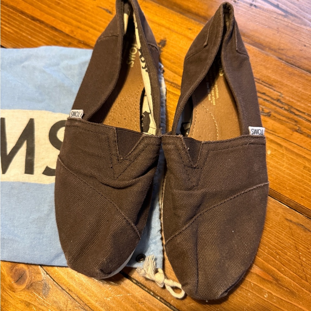 TOMS brown Slip-On Canvas Shoes